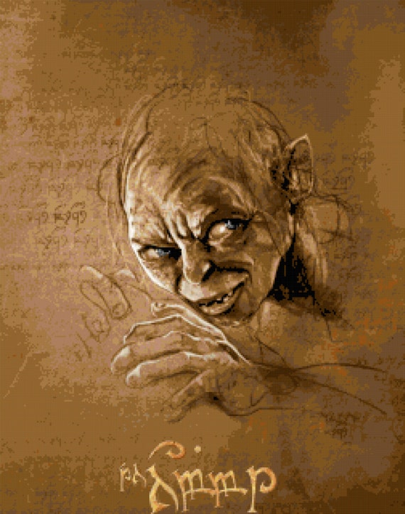 Gollum the Hobbit Promotional Poster Pattern in 