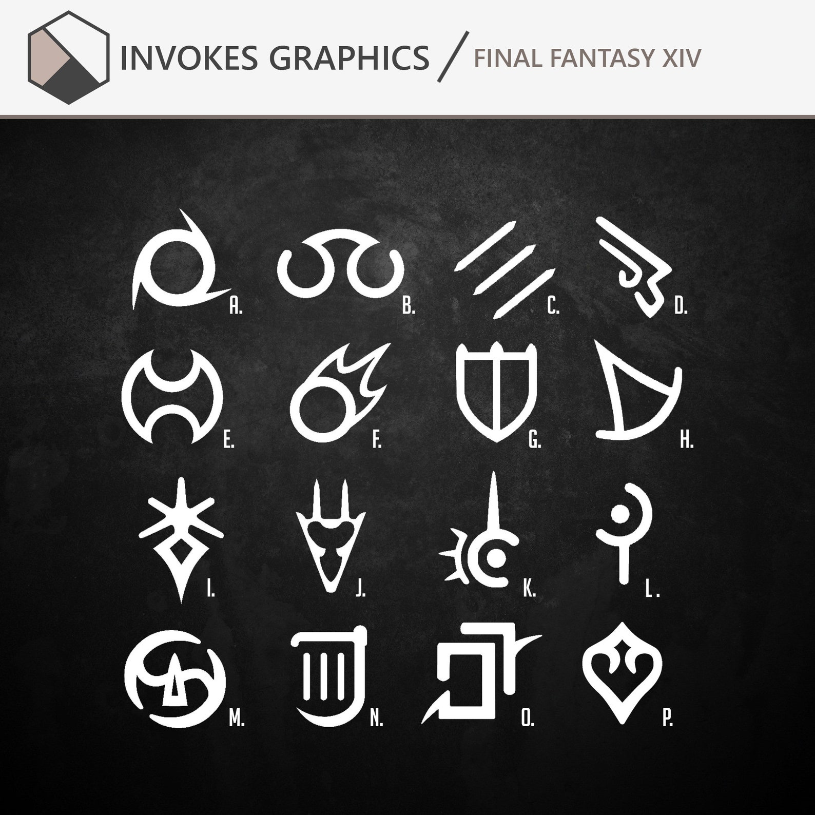 Final Fantasy Xiv 14 Ffxiv Appliqued Warrior Job Symbol Black Canvas