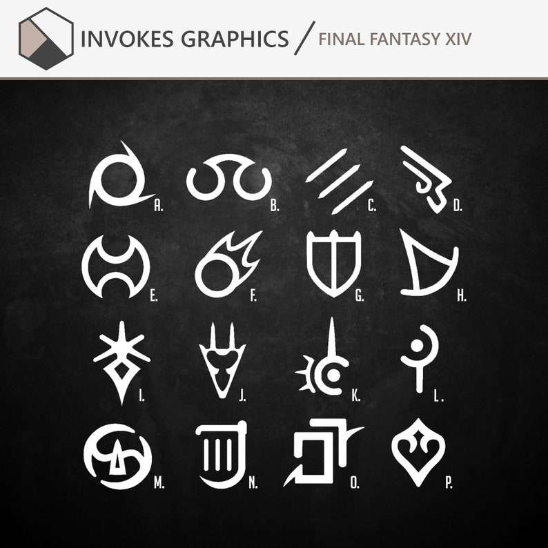 Final Fantasy XIV Job Symbols Vinyl Decal Stickers Etsy