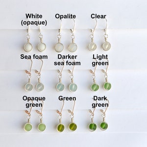 Small sea glass earrings Sterling silver and beach glass dangles Lever backs or regular hooks Everyday drop earrings Birthday gift image 3