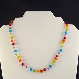 Rainbow sea glass necklace beaded seaglass jewelry sea glass jewelry rainbow seaglass necklace beach colorful jewelry colorful necklace gift image 1
