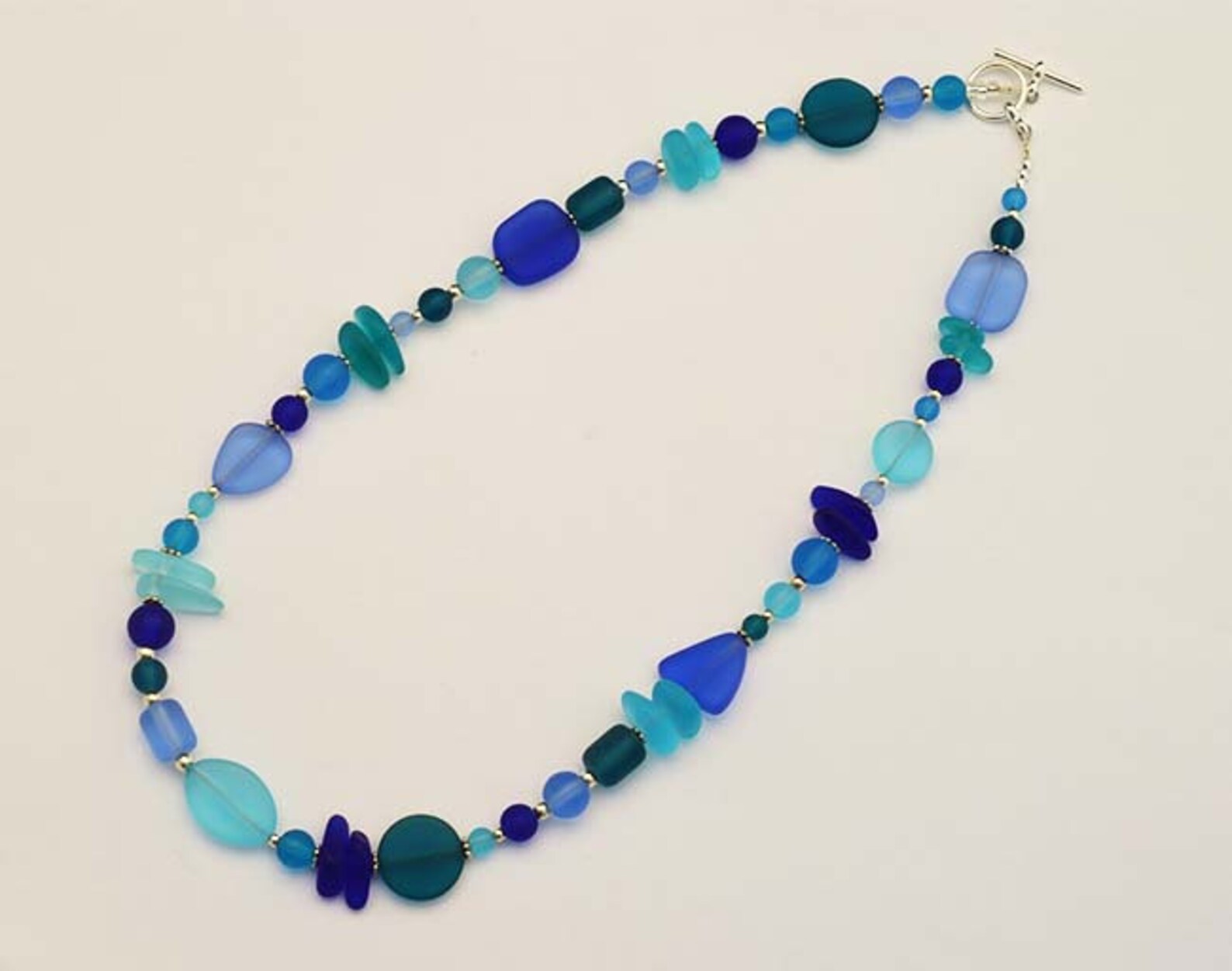 Blue Sea Glass Necklace Shades of Blue Sea Glass Jewelry Etsy