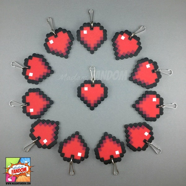 Gamer Heart Party Favors, Zipper Pulls - HANDMADE Party Gifts - Geeky Wedding Favors - Baby Shower Favors - Gifts for Kids