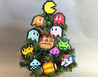 Video Game Christmas Ornaments Set of 12 - HANDMADE Ornaments - Retro Gaming Ornaments - Arcade Christmas Decor Stocking Stuffers