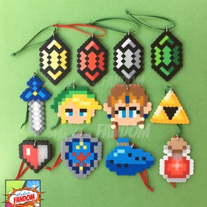 12 Legend of Zelda Christmas Mini Ornaments - HANDMADE Ornaments - Video Game Ornaments - Zelda Stocking Stuffers