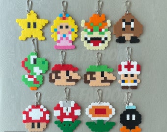 Favores de fiesta de Super Mario, tiradores de cremallera, llaveros - Regalos de fiesta HECHOS A MANO - Favores de boda de Mario - Regalos para invitados - Cumpleaños de videojuegos