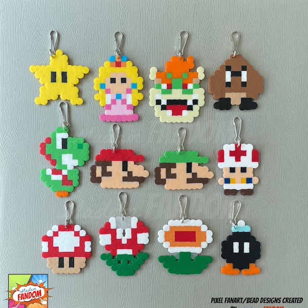 Adornos para tiradores de cremallera de Mario Party - Regalos para el aula hechos a mano sin dulces