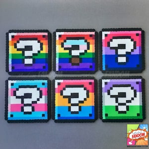 Magnet Pride Super Mario Question Block Magnet Pride Magnet Bisexual Pride, Gay Pride, Pan, Trans, Genderqueer Pride Gifts image 1