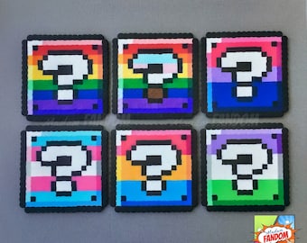 Magnet Pride Super Mario Question Block Magnet - Imán del Orgullo - Orgullo Bisexual, Orgullo Gay, Pan, Trans, Genderqueer - Regalos del Orgullo