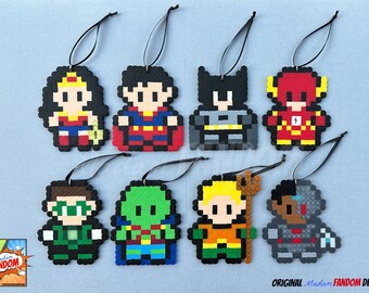 Superhero Ornaments - HANDMADE Ornaments - Superman, Wonder Woman, Batman, The Flash, Aquaman - Superhero Christmas Ornament