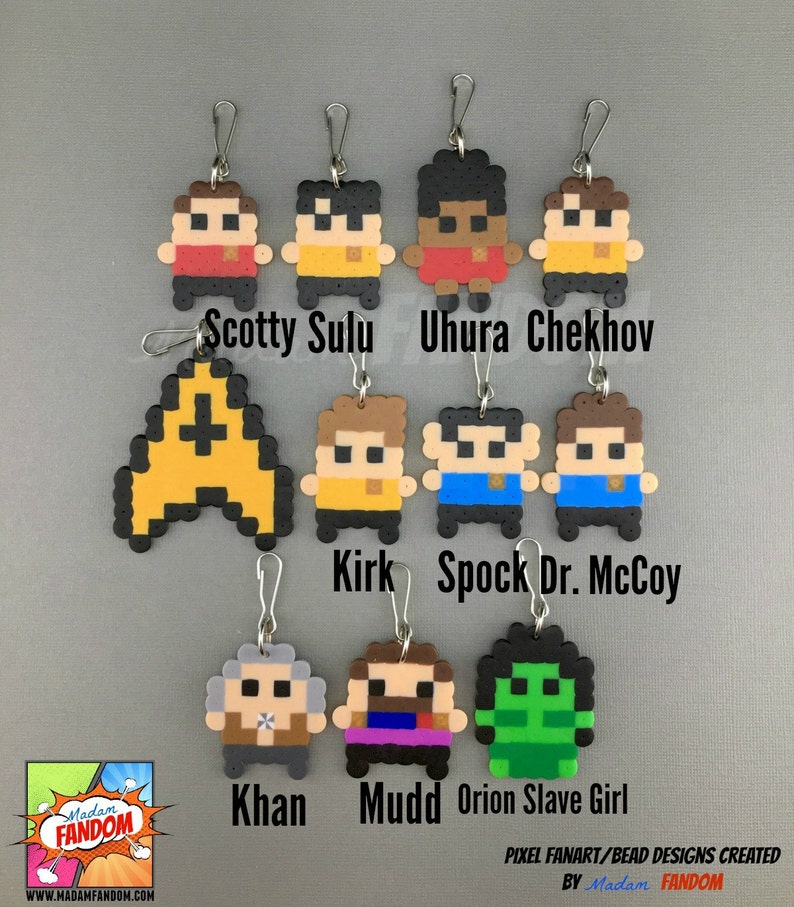 Star Trek Party Favors Zipper Pull Charms Keychains Spock Etsy