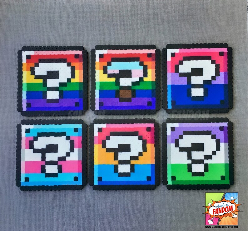 Magnet Pride Super Mario Question Block Magnet Pride Magnet Bisexual Pride, Gay Pride, Pan, Trans, Genderqueer Pride Gifts image 1