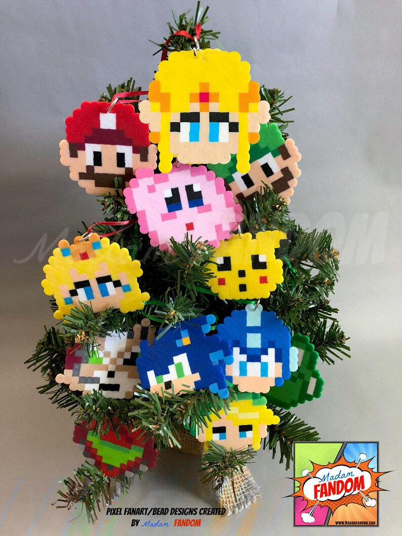 12 Smash Bros Christmas Ornament Set Video Game Gifts Geek Etsy