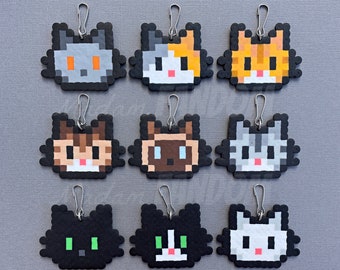 Cat Party Favors Zipper Pulls, Keychains - HANDMADE Party Gifts - Cat Birthday Party - Baby Shower Favors - Gifts for Guests