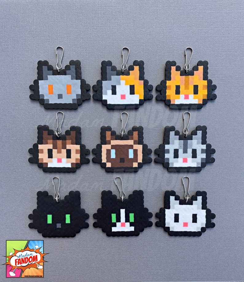 Cat Party Favors Zipper Pulls, Keychains HANDMADE Party Gifts Cat Birthday Party Baby Shower Favors Gifts for Guests image 1