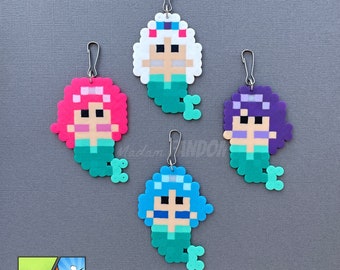 Mermaid Party Favors Zipper Pulls, Keychains - Under the Sea Birthday Party - Purple Mermaid, White Mermaid, Pink Mermaid, Blue Mermaid