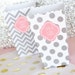 Personalized Popcorn Treat Boxes, Custom Pink and Gray Baby Shower Favor Boxes (Set of 24)