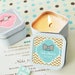 Personalized Square Baby Shower Candle Tins - 24 pieces