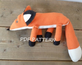 PDF Fox plush Pattern The little prince friend Stuffed animal plushie softie fox 25cm (9,8inch) long without tail petit prince No Tutorial