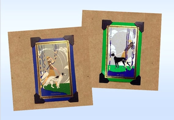 6 Borzoi Russian Wolfhound Blank Art Note Greeting Cards