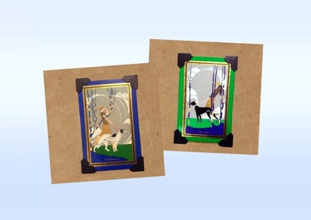 Art Deco Dogwalkers Setborzoi/whippet/greyhound6 Etsy