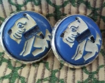 Vintage Czech Dog Button Earrings - Terriers/Schnauzers - Upcycled/Repurposed Fashion Jewelry - Wedding Party Gift