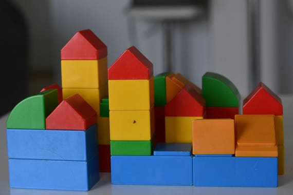coloured building blocks