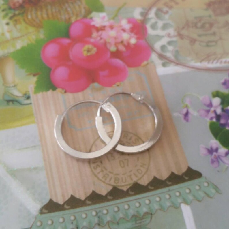 Basic silver hoops Silver hoop earrings Flat hoop earrings Boho silver hoops Shining silver hoops Hoop earrings Christmas gift