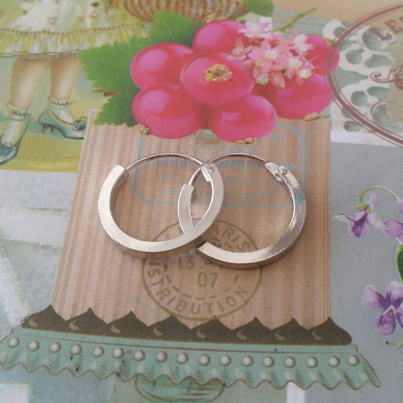 Basic silver hoops Silver hoop earrings Flat hoop earrings Boho silver hoops Shining silver hoops Hoop earrings Christmas gift