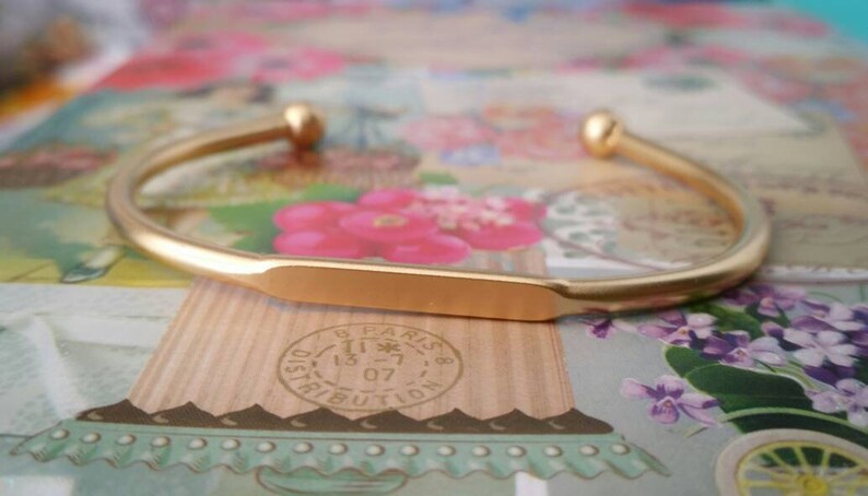 Cuff bracelet, Gold cuff bracelet, Bangle bracelet, Gold bangle bracelet, Women cuff bracelet, Women gold cuff, Adjustable gold cuff, Gift image 2