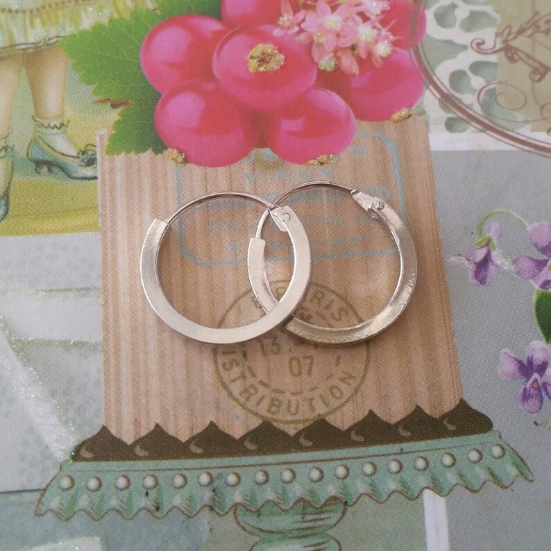 Basic silver hoops Silver hoop earrings Flat hoop earrings Boho silver hoops Shining silver hoops Hoop earrings Christmas gift