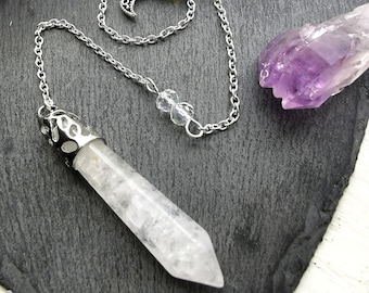 Quartz crystal pendulum, Alter and Dowsing Tools, witch Gift. Birthday, Uk