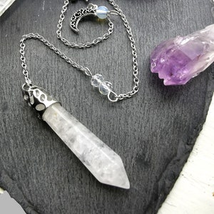 Quartz crystal pendulum, Alter and Dowsing Tools, witch Gift. Birthday, Uk