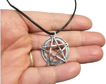 Pentagram pendant witch gift silver jewellery, christmas gift for her, gift for him