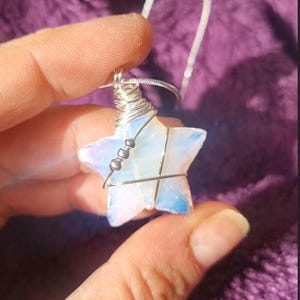 Opalite star necklace,  pretty star necklace celestial Jewelry healing gifts. Uk