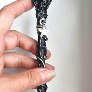 crystal wand Obsidian witchy Tools for witches on the go, Handbag size Altar gothic, alter, magic wand.