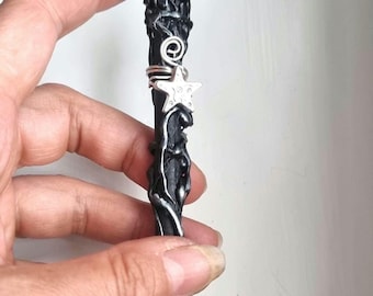 crystal wand Obsidian witchy Tools for witches on the go, Handbag size Altar gothic, alter, magic wand.