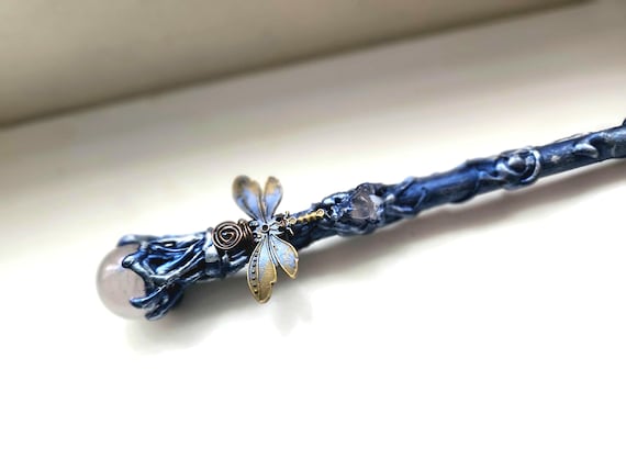 Rose Quartz wand, crystal Alter Tool. Dragonfly gifts. Christmas gifts.