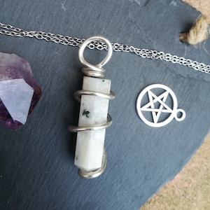Moonstone pendant, crystal necklace, healing gems, moonstone jewelry, UK, gift for her.