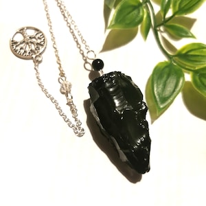 Obsidian natural stone Pendulum, Alter Tools witchcraft Gift for her, gift for him birthday halloween gifts, Uk