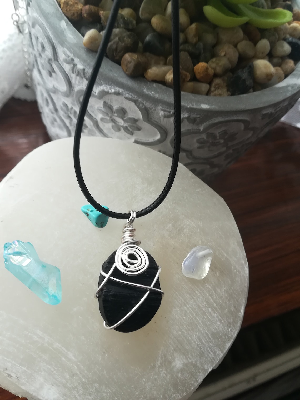 Black Tourmaline jewelry uk witch necklace protection