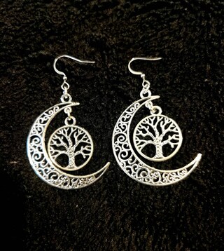 Orecchini Albero Della Vita In Argento 925 Con Pietra Di Luna | Gioiello Spiritualità
