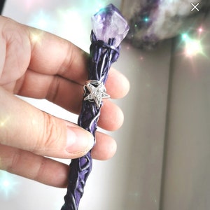 Amethyst wand, witchy Tools for witches on the go, fairy wand ,mini witch wand, Altar Tools