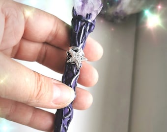 Amethyst wand, witchy Tools for witches on the go, fairy wand ,mini witch wand, Altar Tools