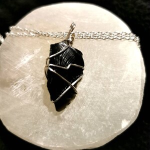 Obsidian Raw natural crystal stone pendant, Black Gemstone Amulet, birthday gifts for her. Gift for him
