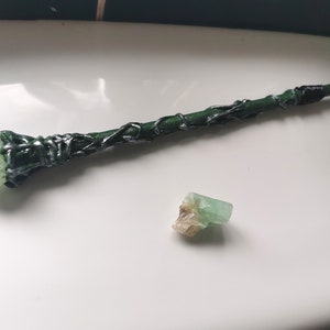 Wand, Green calcite manifestation accessory, Alter Tools, Green Fae crystal Wand perfect for your Alter