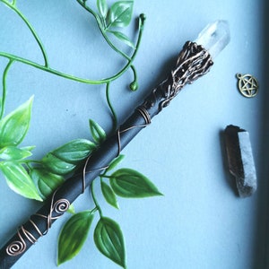 Quartz crystal Wand, manifestation Tools, Alter shrine accessories, witches wand. Uk image 1