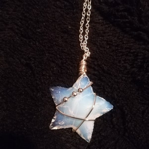 Opalite star necklace, star necklace celestial pendant, birthday gift. Uk