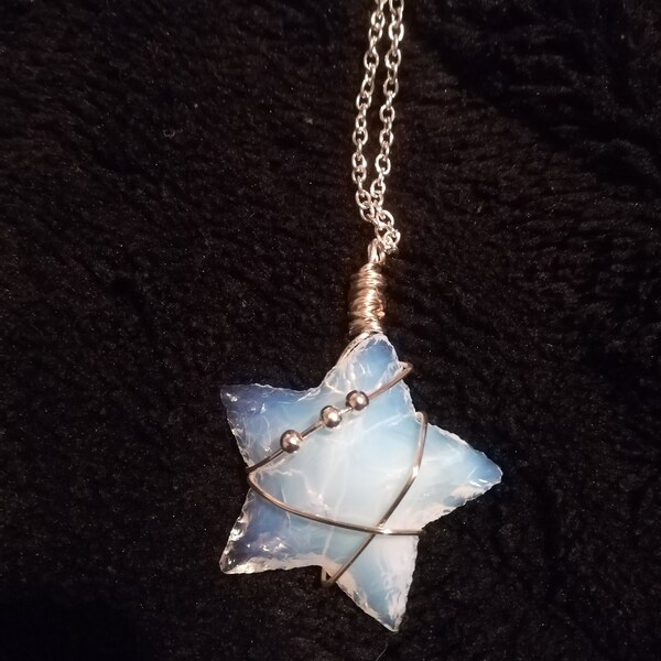 Opalite star necklace,  pretty star necklace celestial Jewelry healing gifts. Uk