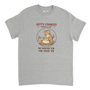 Koszulka z napisem „Kitty Cookies Bakery Cafe” – zabawna koszulka dla miłośników kotów – trwała bawełniana koszulka zdjęcie 5